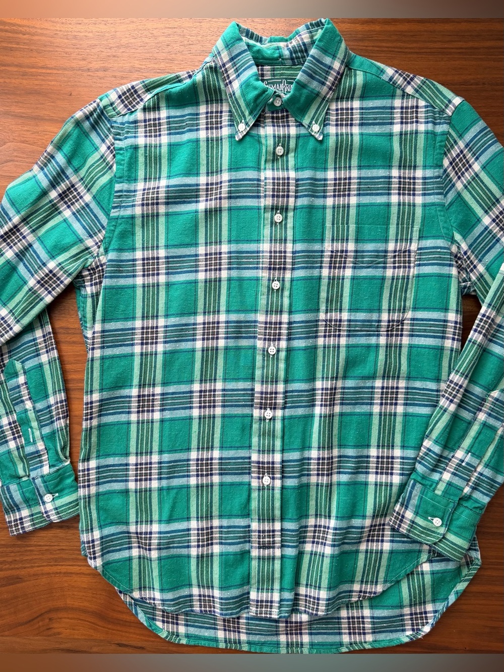 Gitman Bros. Vintage Green Plaid Shirt